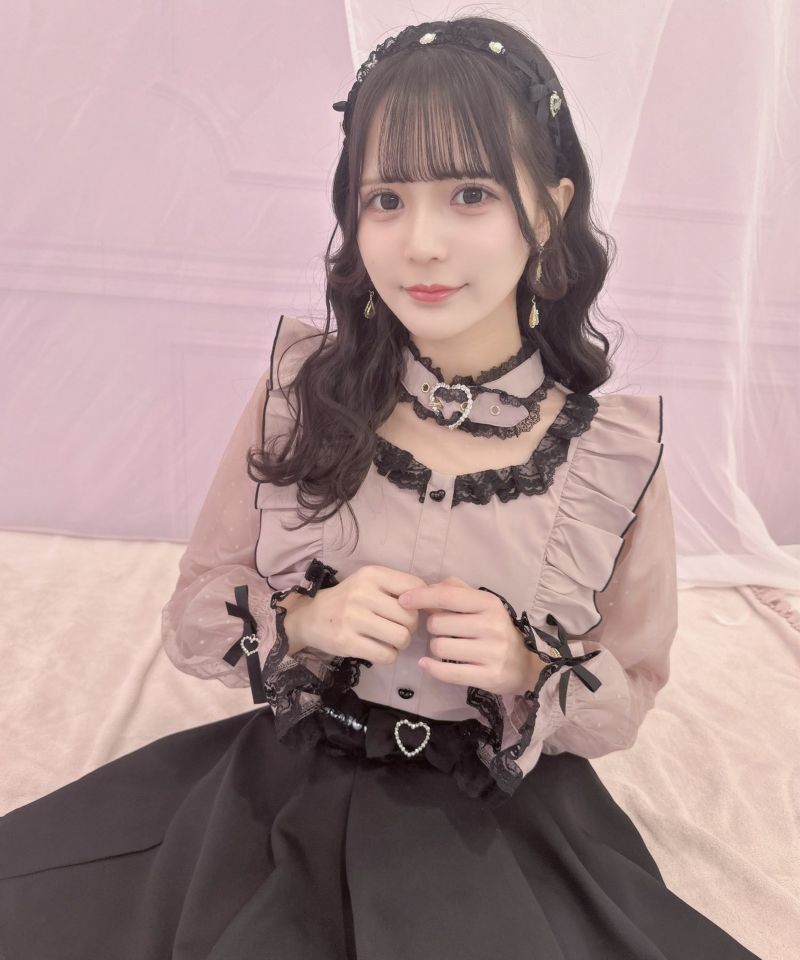 tシャツ Tシャツ ハートバックルチョーカーテレコトップス レディース