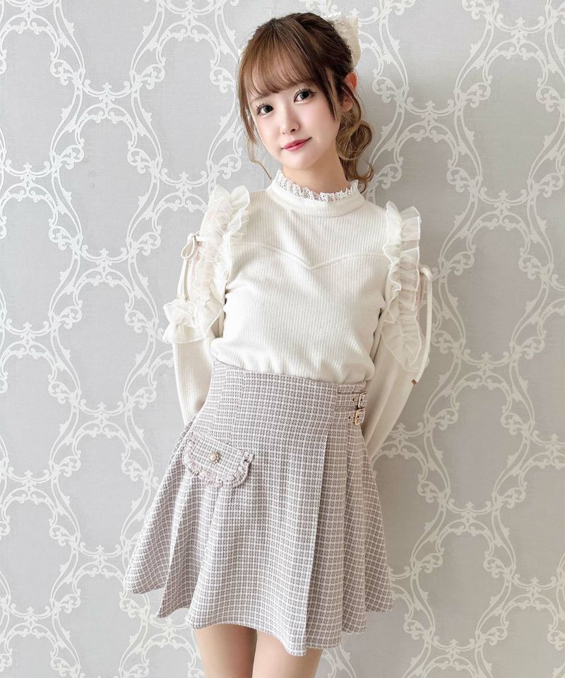 couture BY ROJITA　チュール肩透かしトップス　ブラック チュール肩透かしトップス | Rlab store