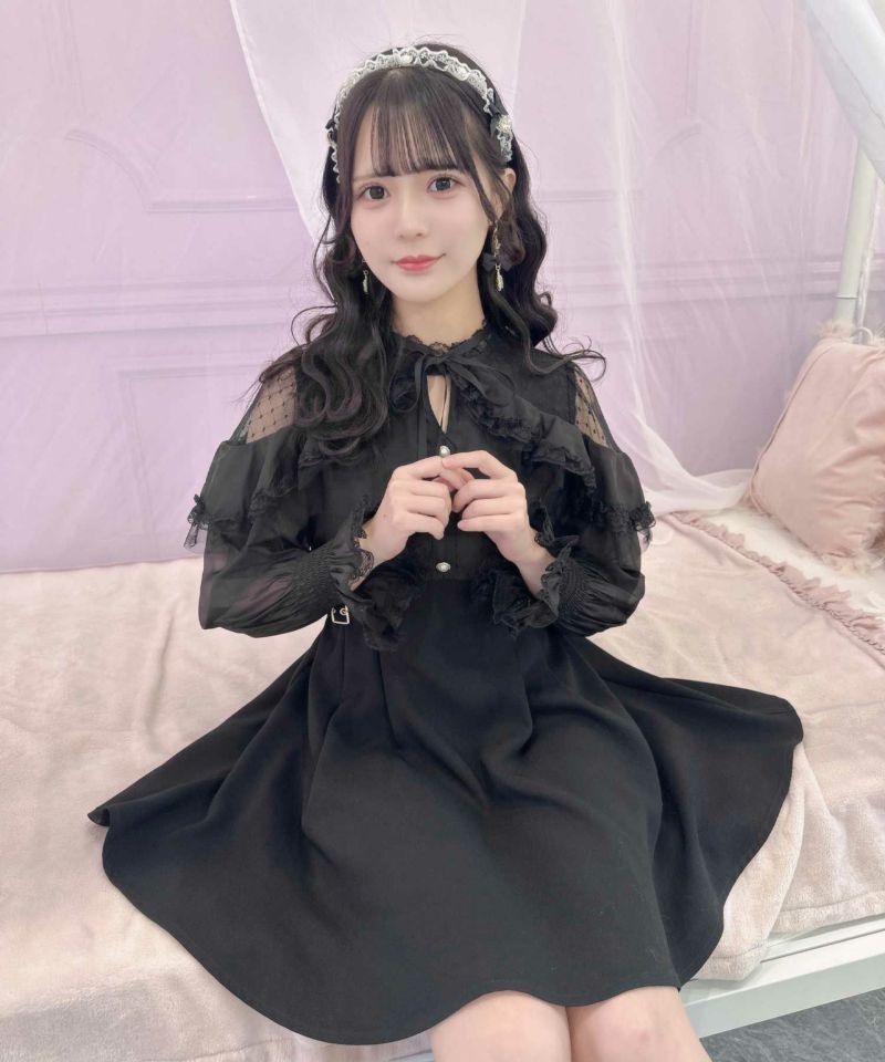 ロジータ 花柄ボウタイドッキングワンピース 花柄ボウタイドッキングワンピース（ワンピース）｜ROJITA