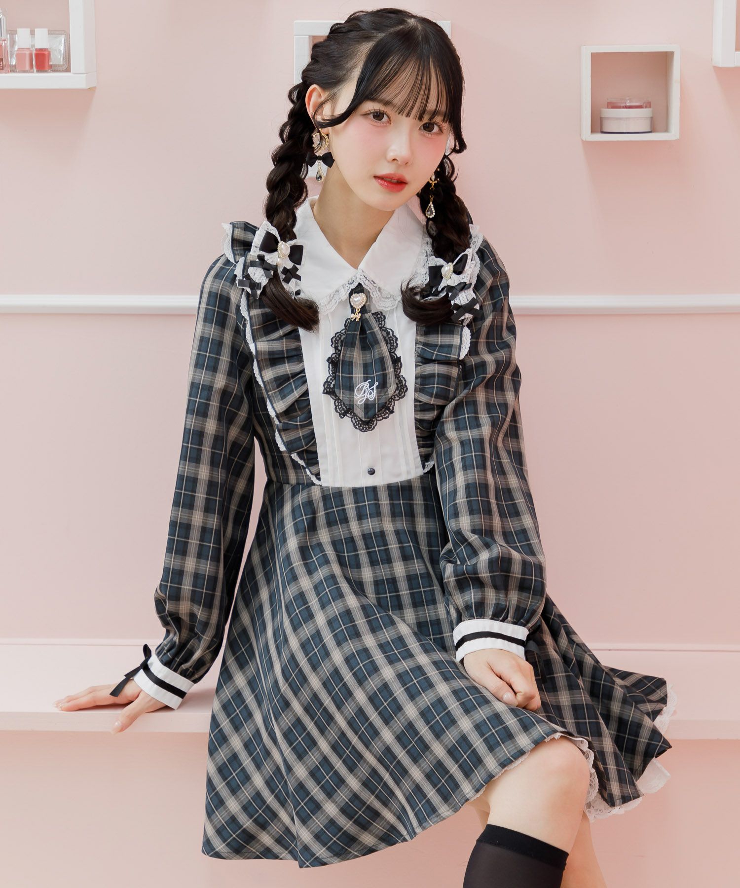 【夏休み値下】才女のあなたとネクタイワンピース ロゴ入りネクタイ付きスリーブデザインワンピース | Rlab store