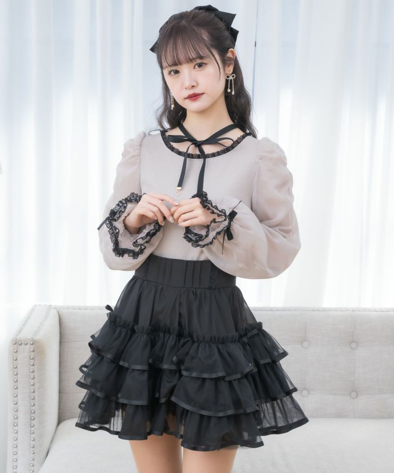 チュール　ボリューム　ミニスカート　thetoe bibiy lonsan チュール ボリューム ミニスカート thetoe bibiy lonsan - メルカリ