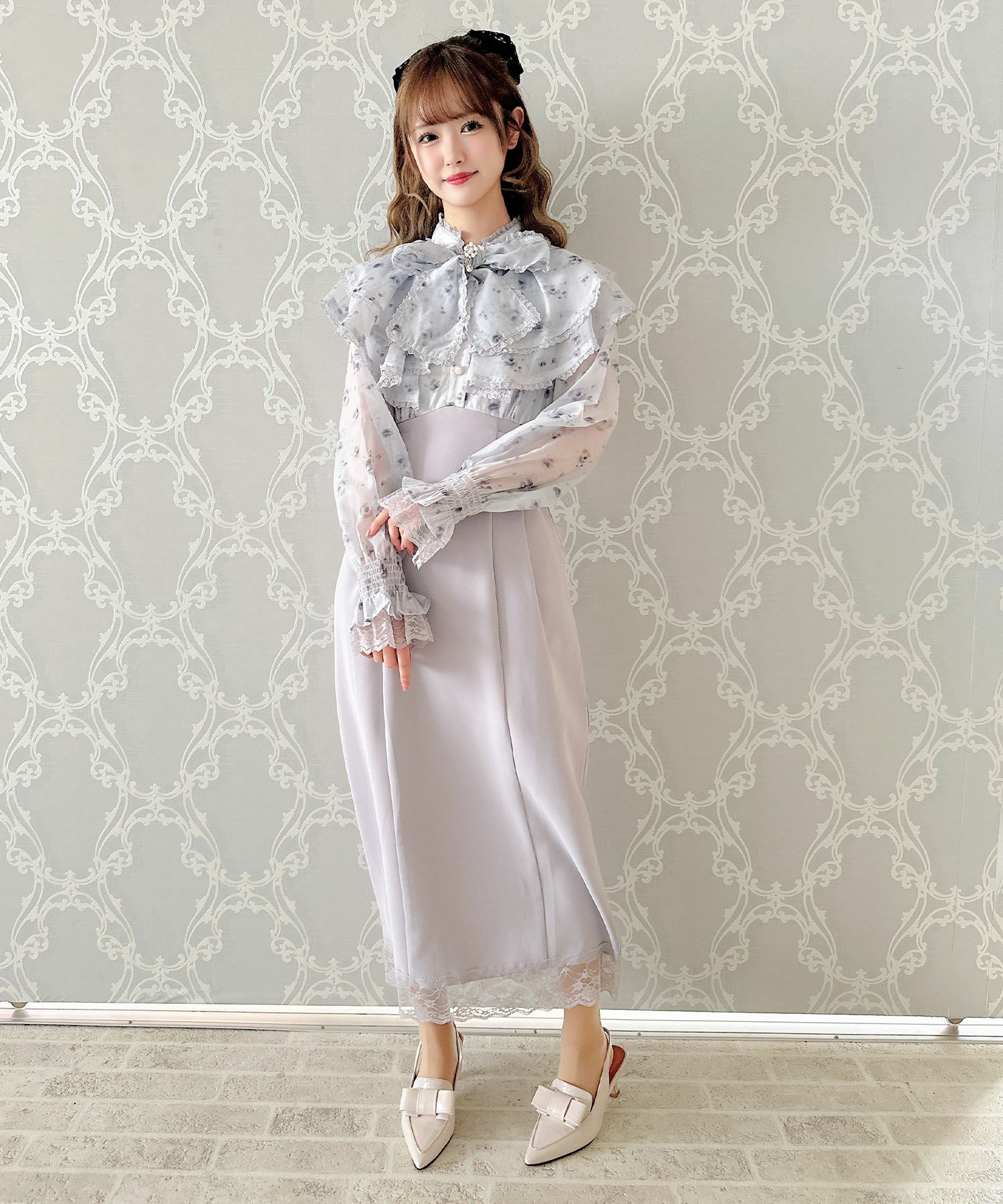 花柄プリントロングワンピース | Rlab store 