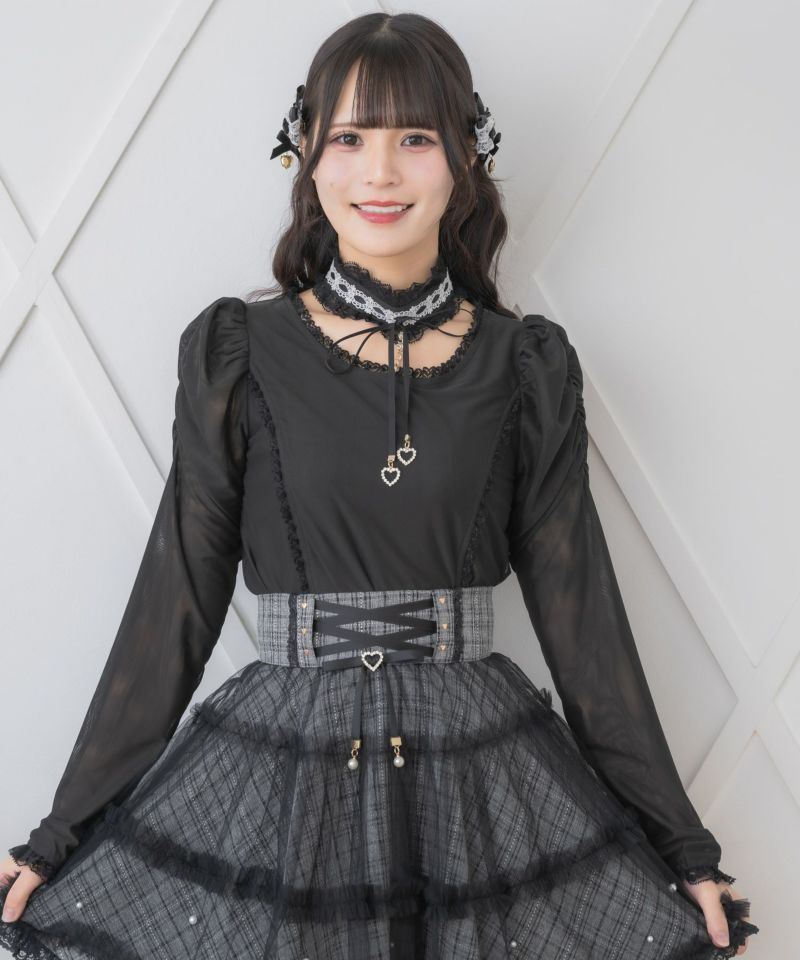 ビジュートップス バックビジューデザインニットトップス通販｜レディース