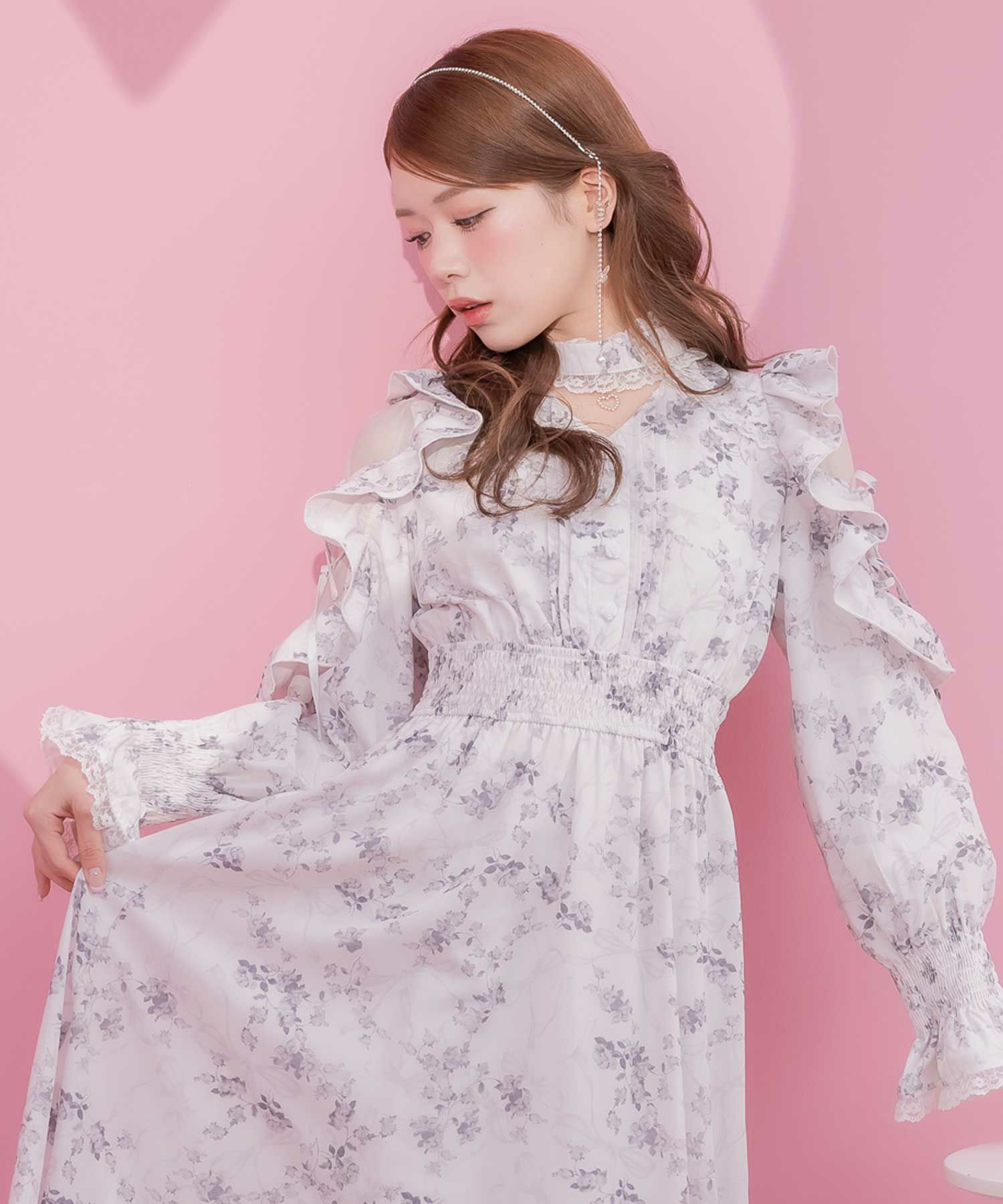 花柄ドッキングロングワンピース | Rlab store