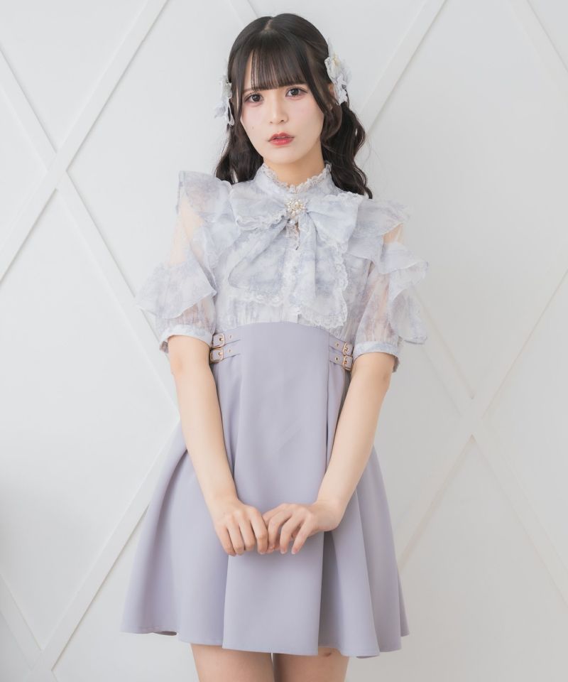 ROJITA ロジータ 花柄ボウタイドッキングワンピース ロジータ ROJITA 花柄ボウタイドッキングワンピース （ピンク