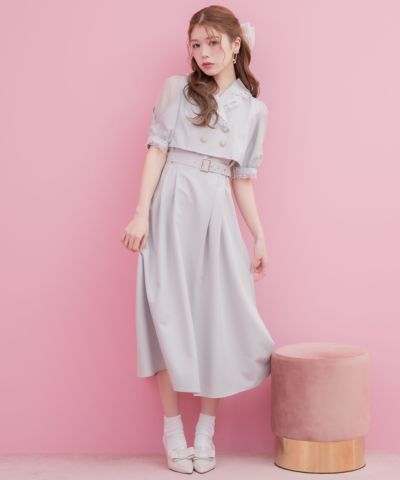 配色テーラードロングワンピース | Rlab store