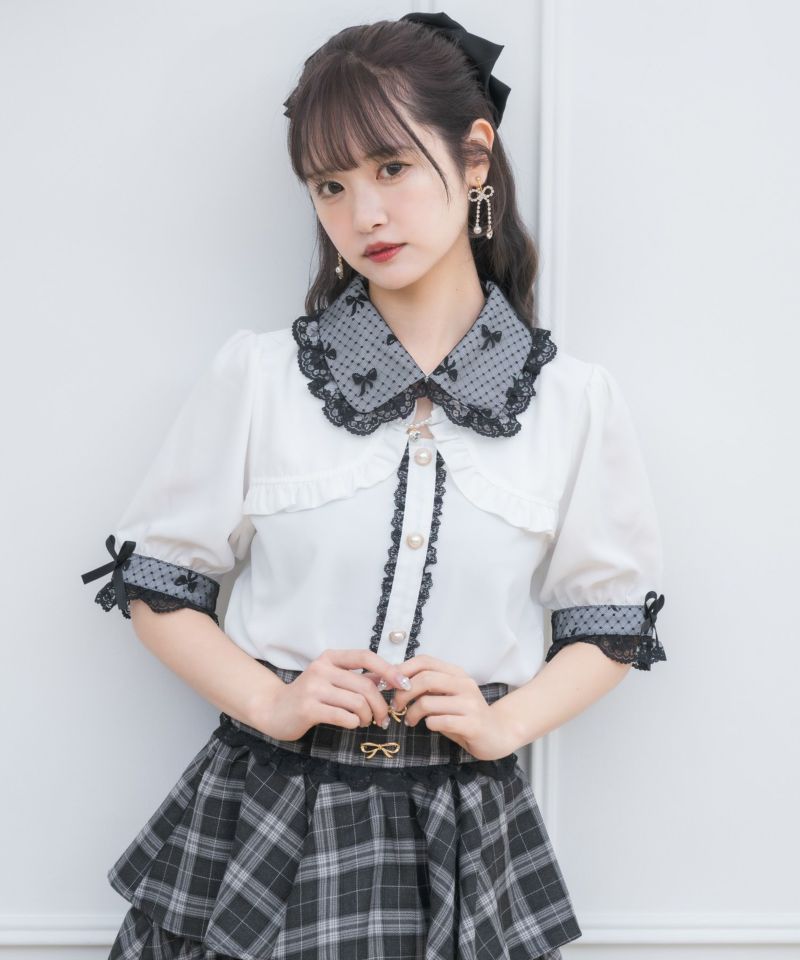 ブラウス シャツ ネックレスチャーム付きボレロデザインブラウス レディース ネックレスチャーム付きボレロデザインブラウス | Rlab store