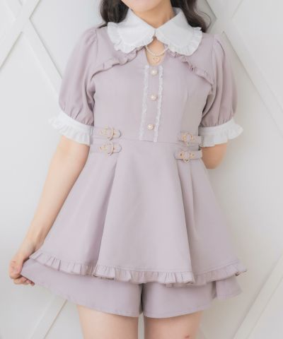 ROJITA ダブルボタンレース切替ツイードワンピース ロジータ ROJITA ダブルボタンレース切替ツイードワンピース