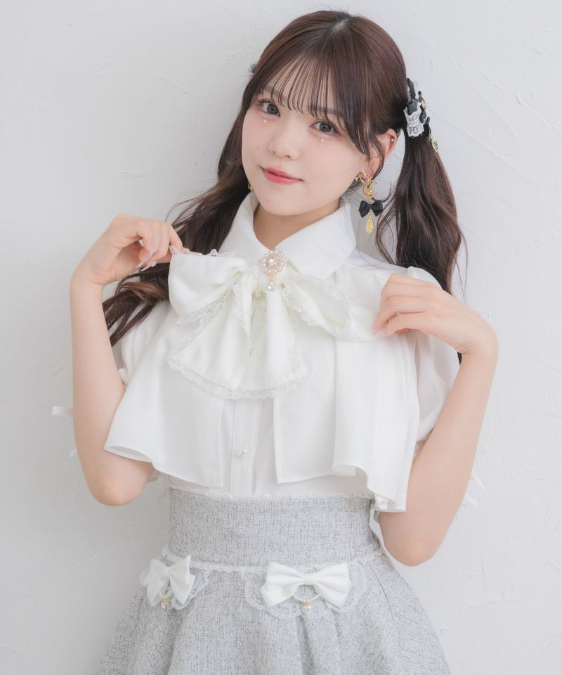 m6432【Y’s bis ヨウジヤマモト】Y2K フレアブラウス フリル 黒 WOOL GABARDINE PANEL FLARE SKIRT(XS Black): Vintage 1.2｜THE
