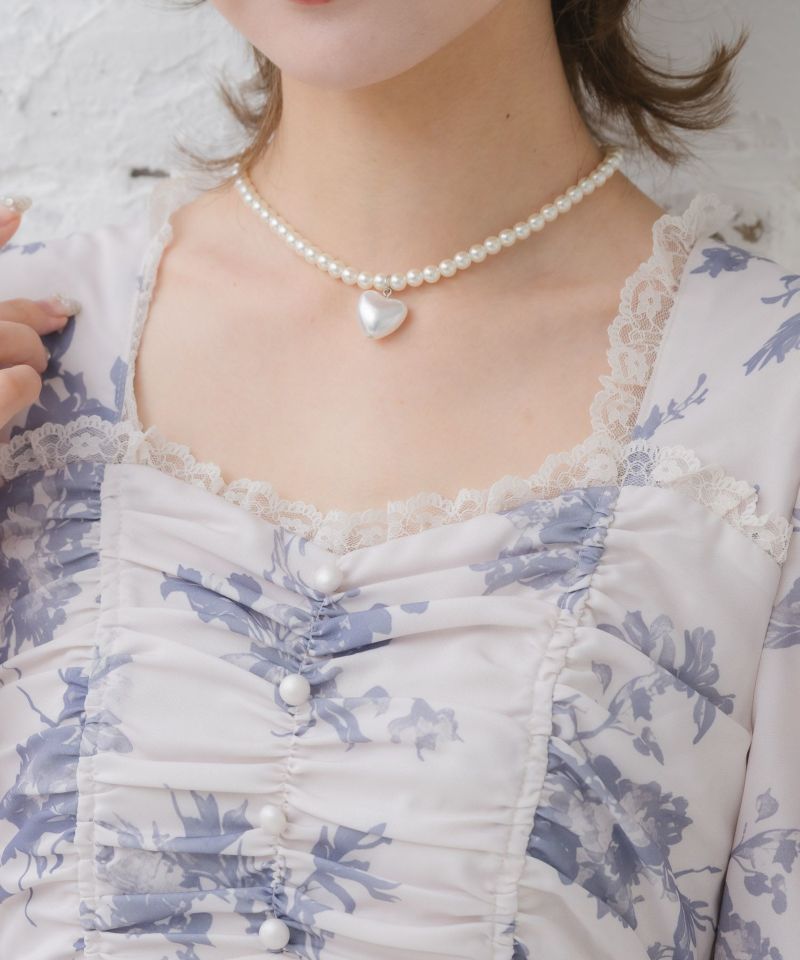RITAO CHANさまARTS&SCIENCE 花柄ギャザーワンピース ギャザーリボン花柄ワンピース | Rlab store