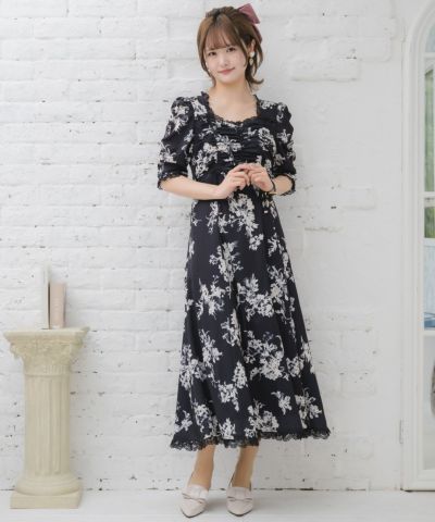 ドロシー花柄 ロングリメイクワンピースアンサンブル