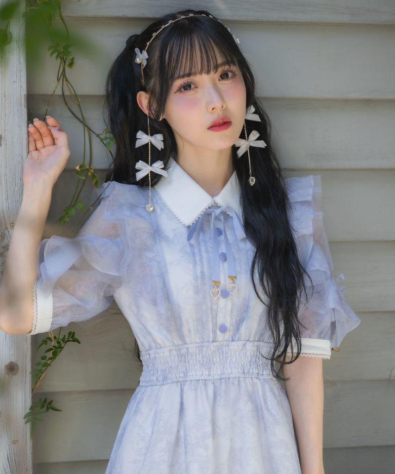 アイボリーのみ予約》花柄半袖ミニワンピース | Rlab store