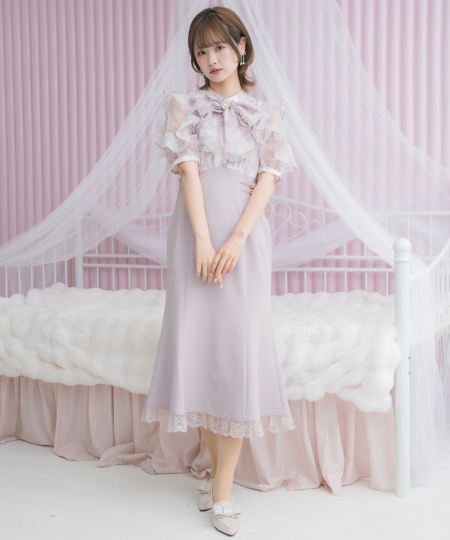 花柄ドッキングロングワンピース | Rlab store