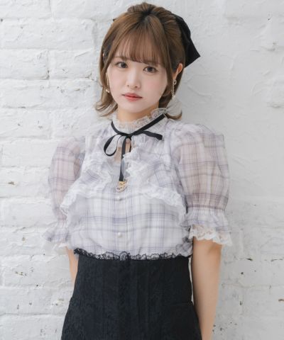 シアーチェックブラウス | Rlab store