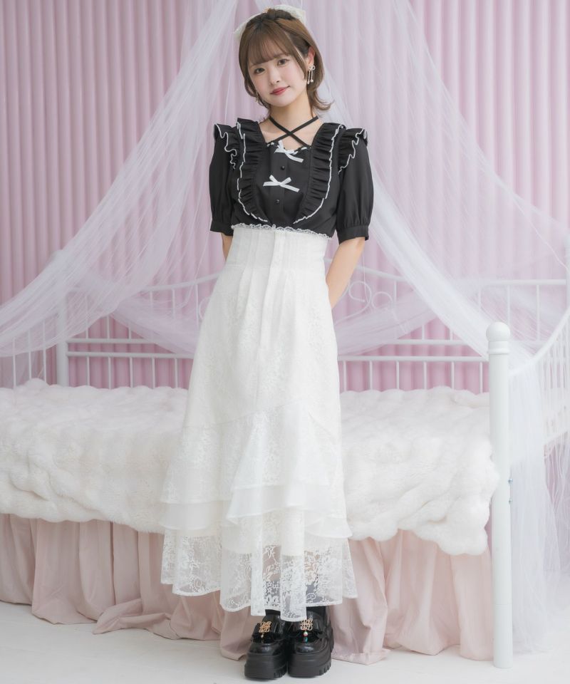 総レースティアードロングスカート | Rlab store