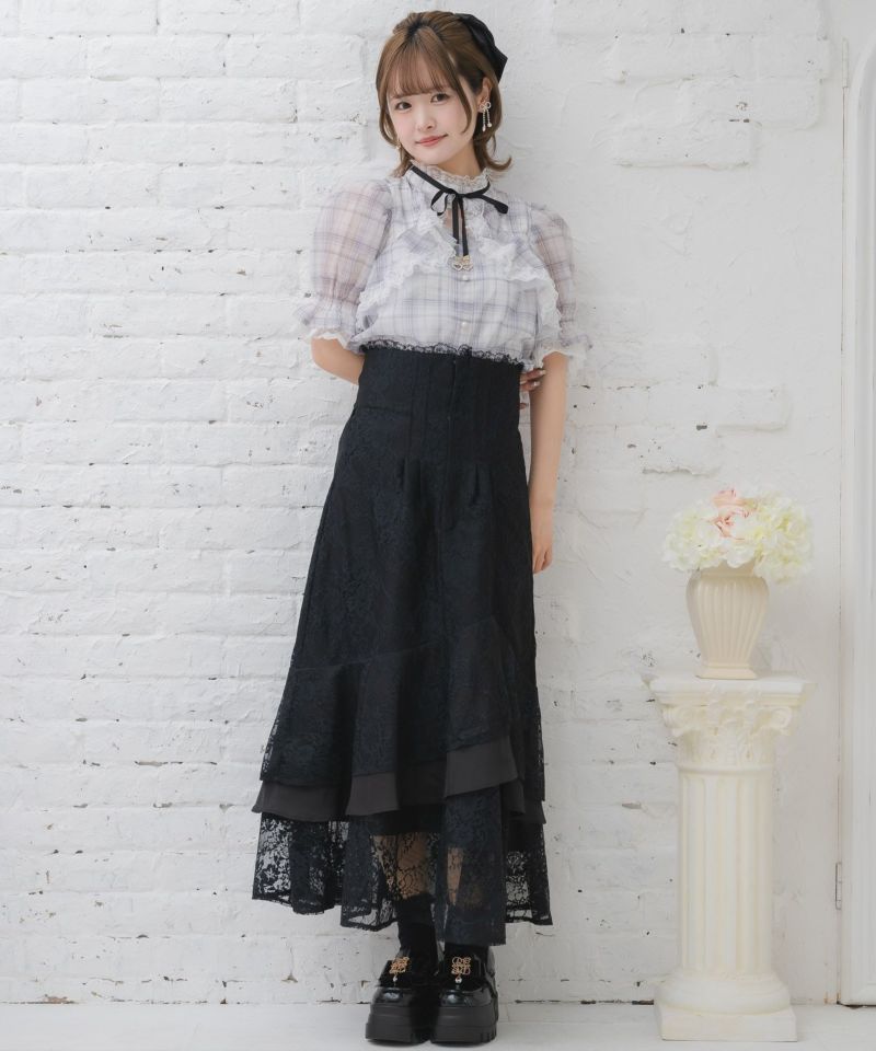 総レースティアードロングスカート | Rlab store