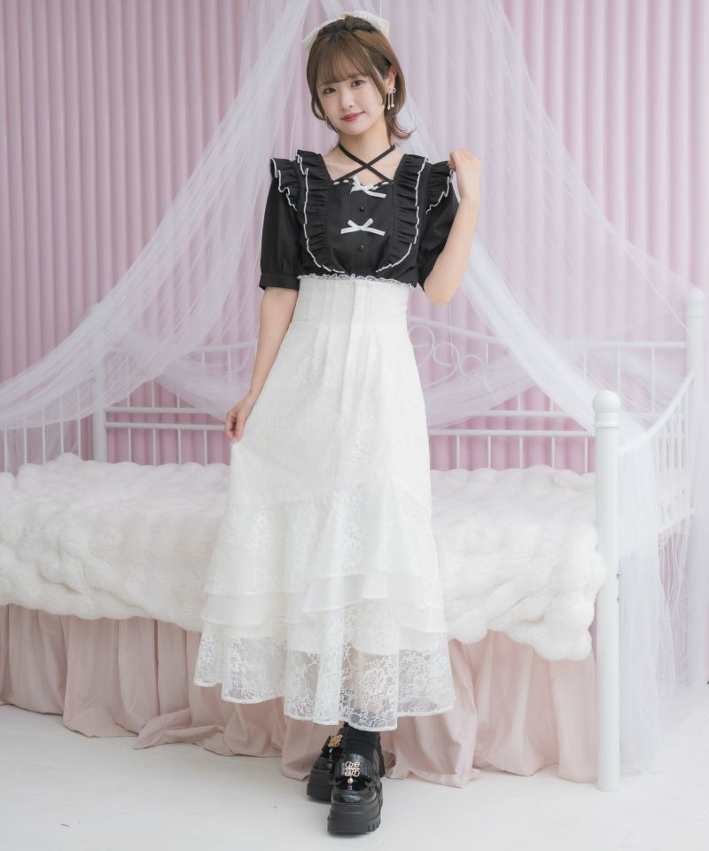 総レースティアードロングスカート | Rlab store