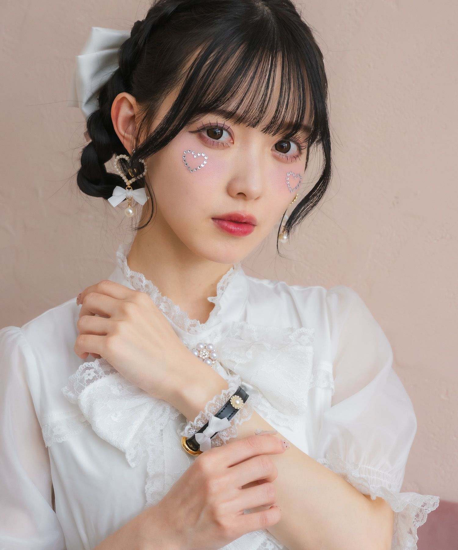 キャンディリボンネックレス　ブレスレット　リング　ミント　3点セット キャンディリボンネックレス ブレスレット リング ミント 3点セット