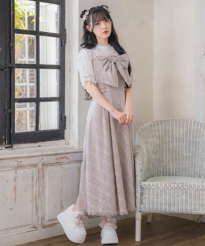 ビッグリボンポイントドッキングロングワンピース | Rlab store