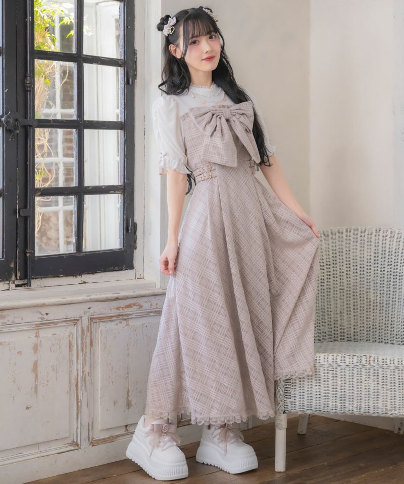 ビッグリボンポイントドッキングロングワンピース | Rlab store