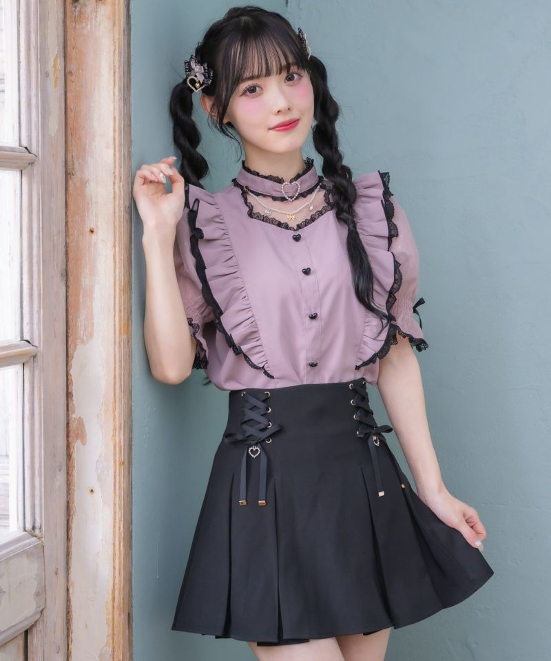 タックプリーツレースアップスカパン | Rlab store