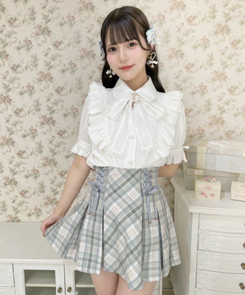 タックプリーツレースアップスカパン | Rlab store