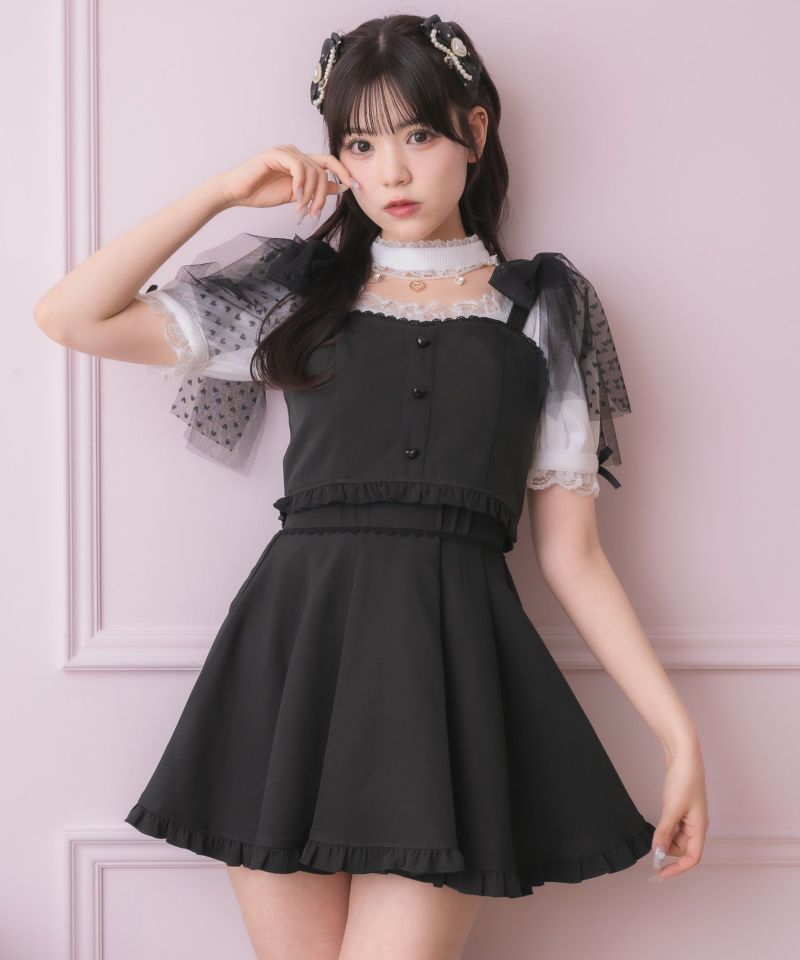 jiltu リボンパフトップス リボン柄パフスリーブニットトップス[tu1352] | レディース