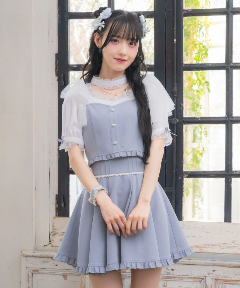 palesop dollette スカート ピンク フレアスカート リボン Primazel 花柄シフォンマキシ丈フレアスカート 3.ピンク