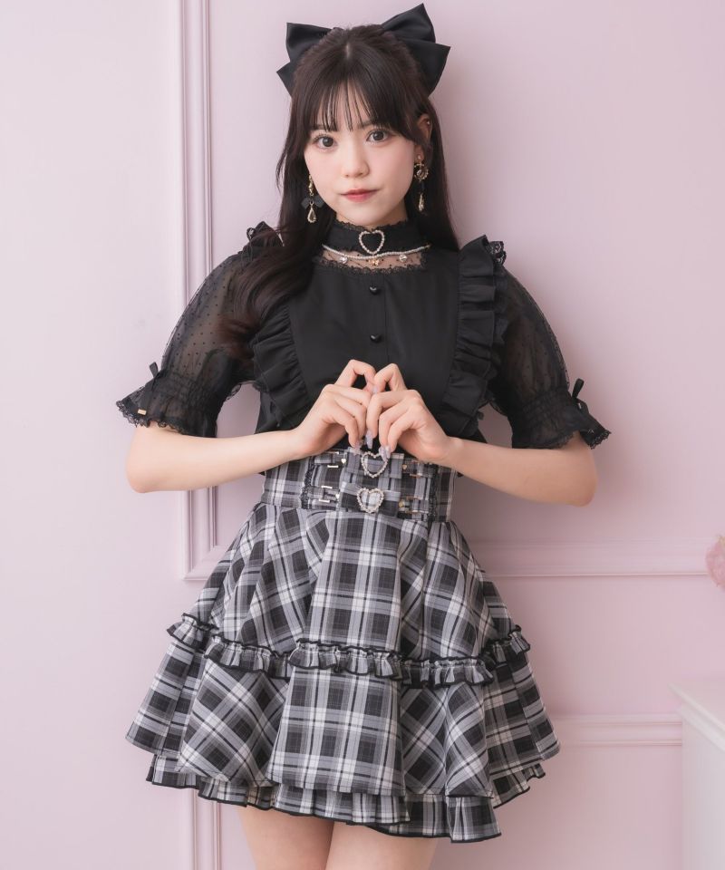 ブラウス シャツ ハートバックルシアードットブラウス レディース ハートバックルシアードットブラウス | Rlab store