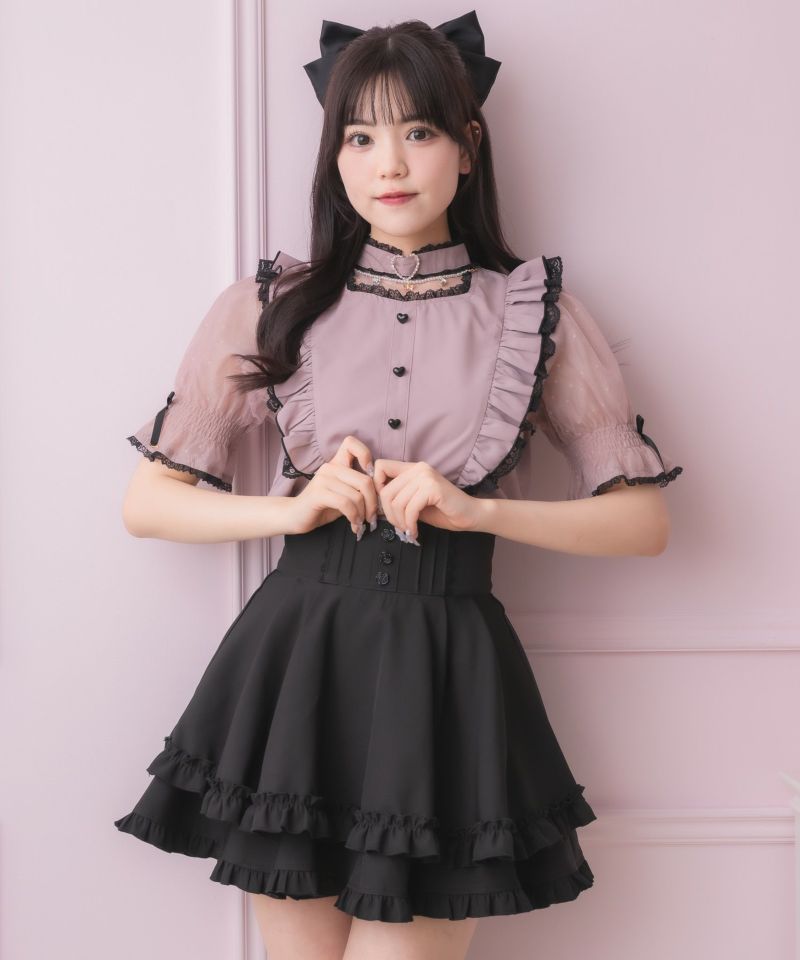 ハートバックルシアードットブラウス | Rlab store
