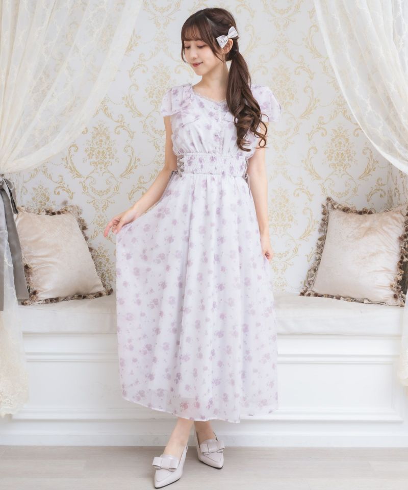 【美品*サイズ40】M'SGRACY 花柄フレアドレス ボレロセット 40代ファッション レディース エレガント花柄ワンピース&ボレロ