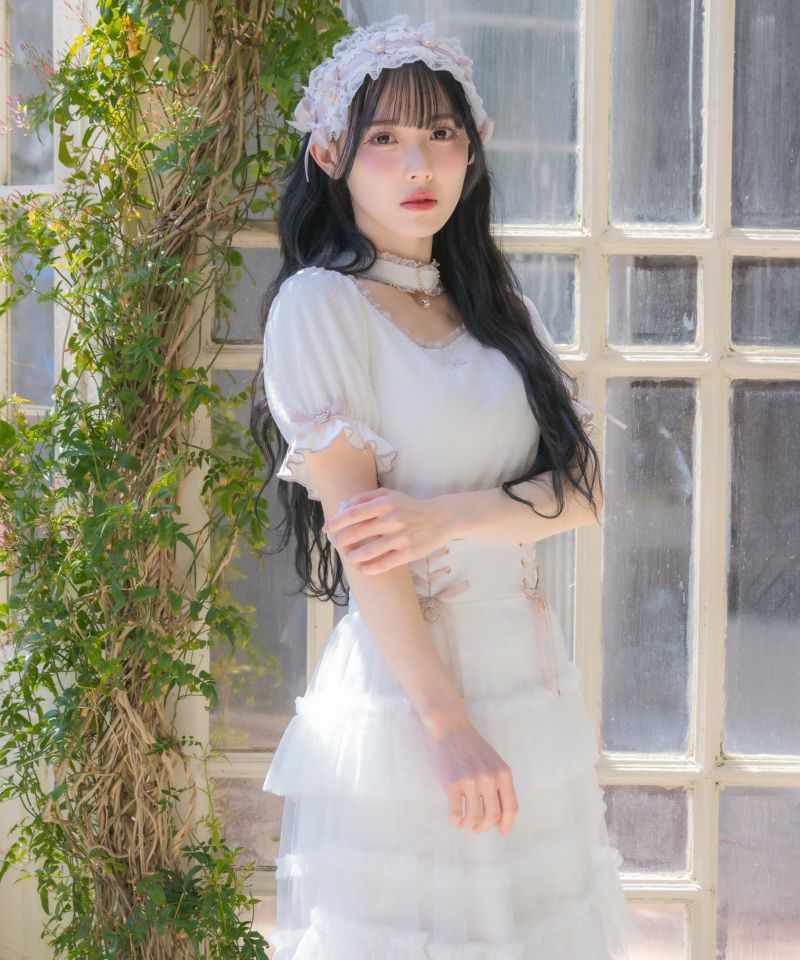 セール】ハートバックルチョーカーテレコトップス（Tシャツ