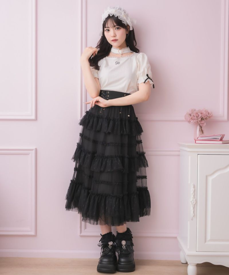 ROJITA ハートバックルチョーカーテレコトップス 黒 ハートバックルチョーカーテレコTOPS | Rlab store