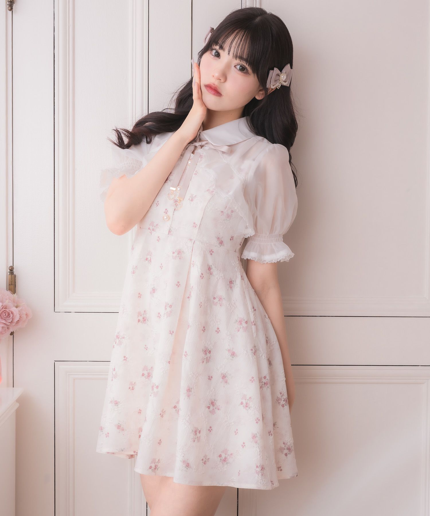 シアーボレロ風フラワーワンピース | Rlab store