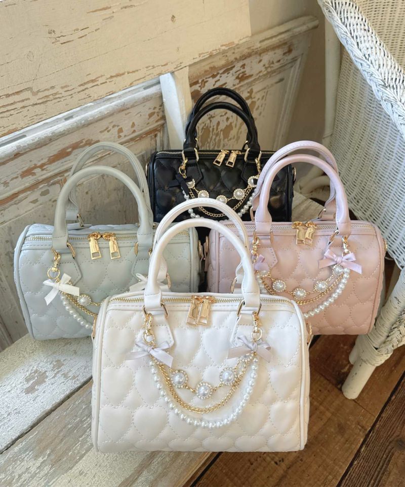 韓国デザイン ハート キルティング チェーンバッグ BAG トート ハート キルティング ショルダーバッグ チェーンバッグ ラブ