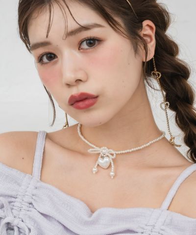 リボン×チェーンハートチョーカー | Rlab store