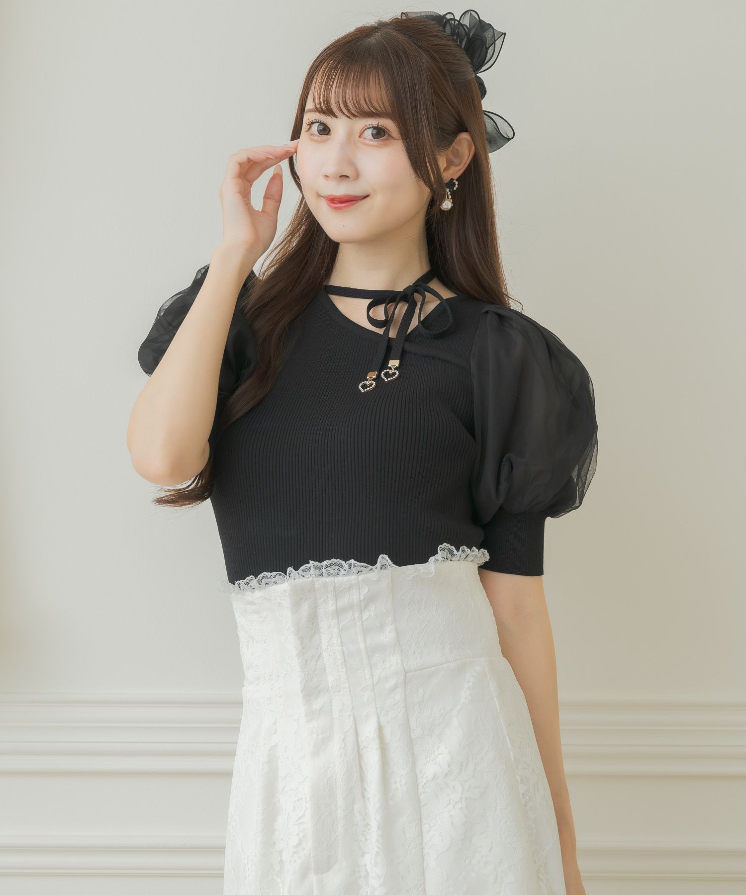 アシメデコルテ開きニット | Rlab store