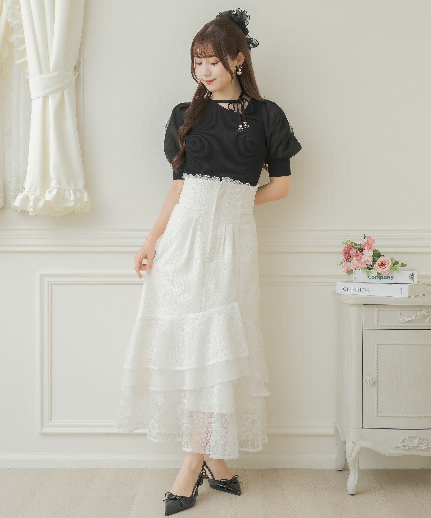 アシメデコルテ開きニット | Rlab store