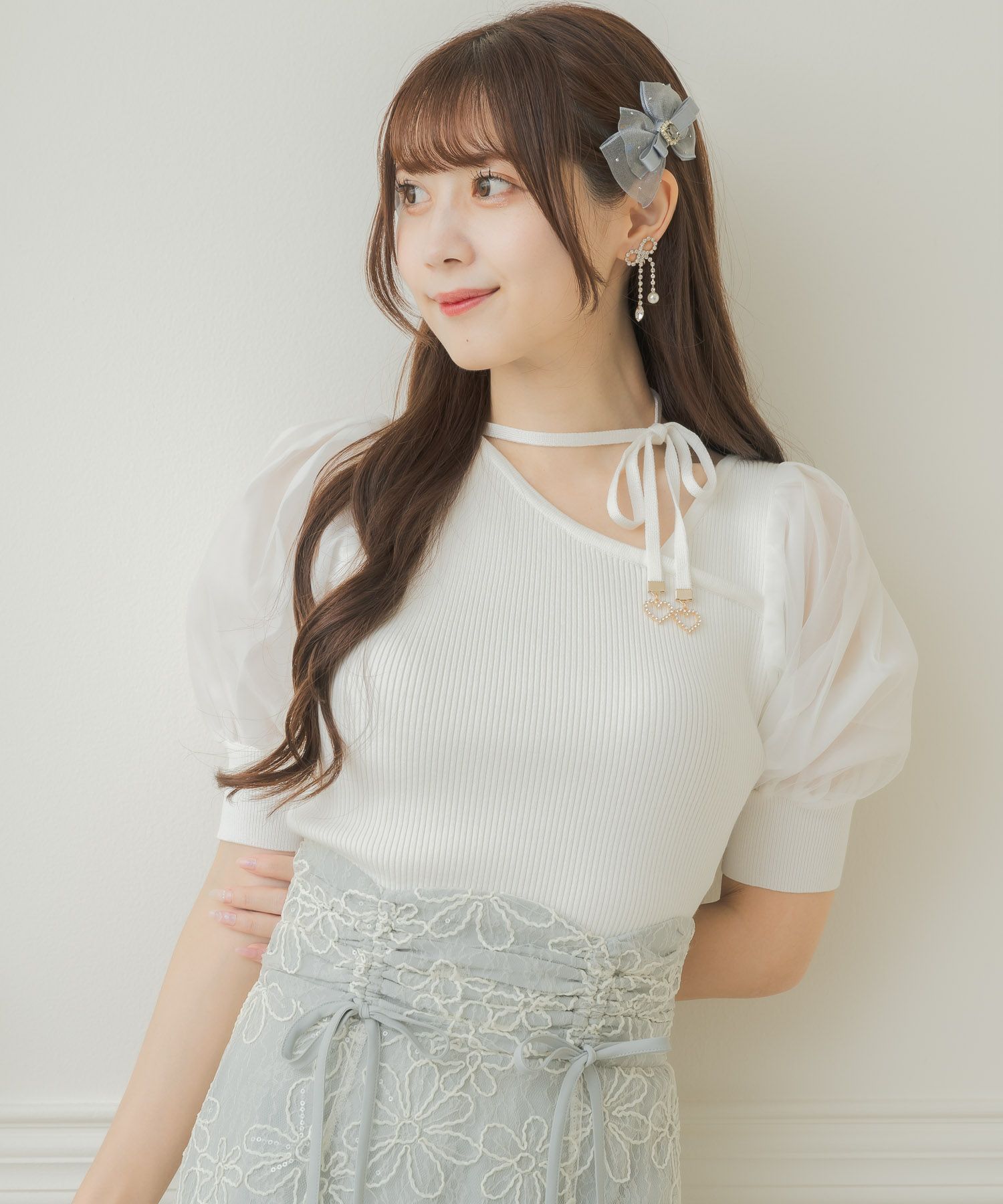 アシメデコルテ開きニット | Rlab store