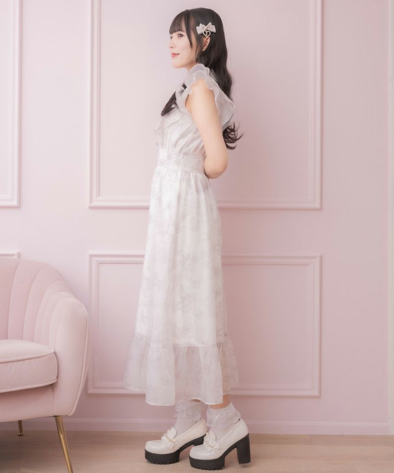 フリルスリーブ花柄ロングワンピース ROJITA ピンク フリルスリーブ花柄ロングワンピース | Rlab store
