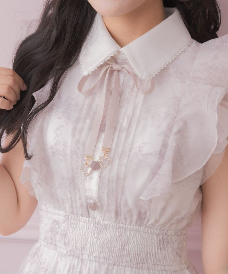 フリルスリーブ花柄ロングワンピース | Rlab store