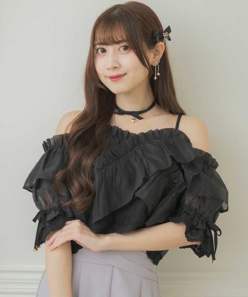 エンブロイダリーシアーラッフルブラウス | Rlab store