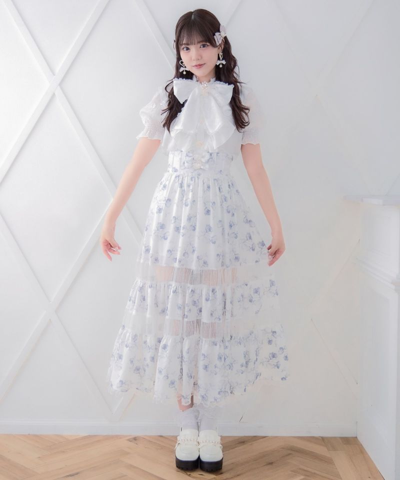 シアー切り替えロングスカート | Rlab store
