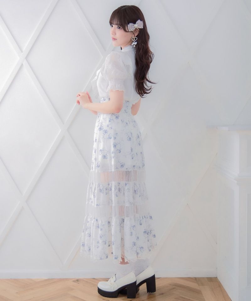 シアー切り替えロングスカート | Rlab store