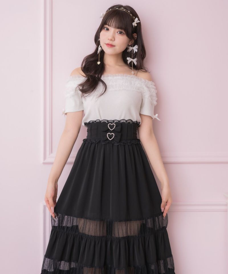 シアー切り替えロングスカート | Rlab store