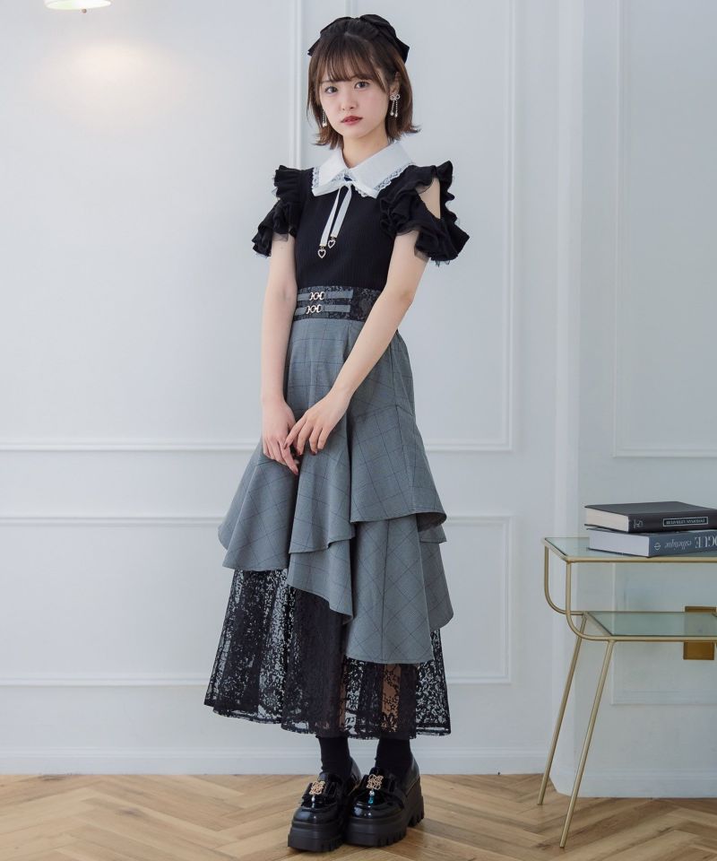 ショルダーラッフルフリルトップス | Rlab store