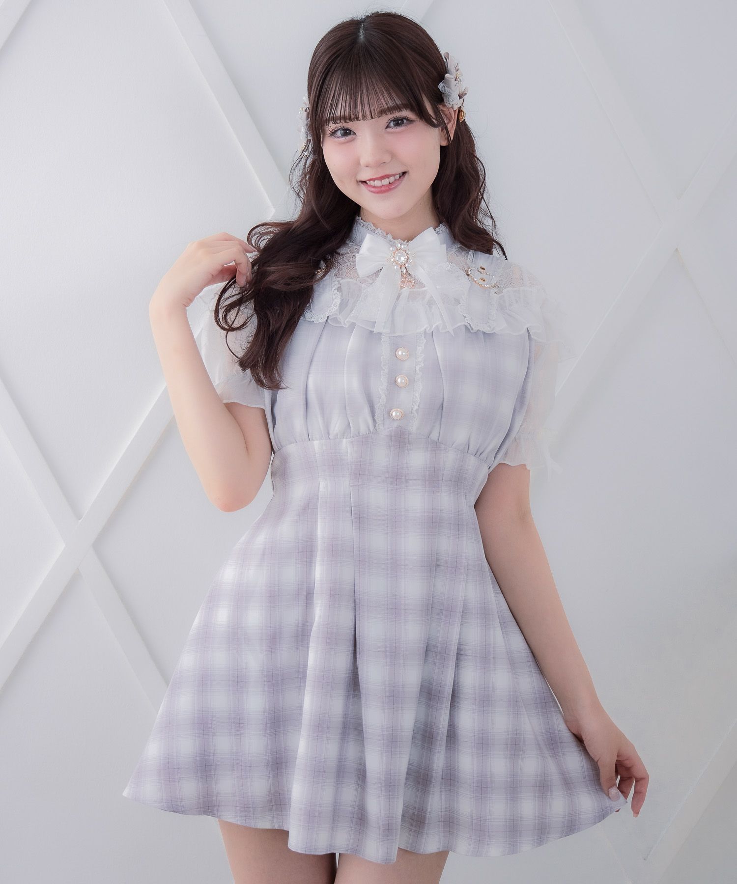 肩ベルトデザインドッキングワンピース | Rlab store