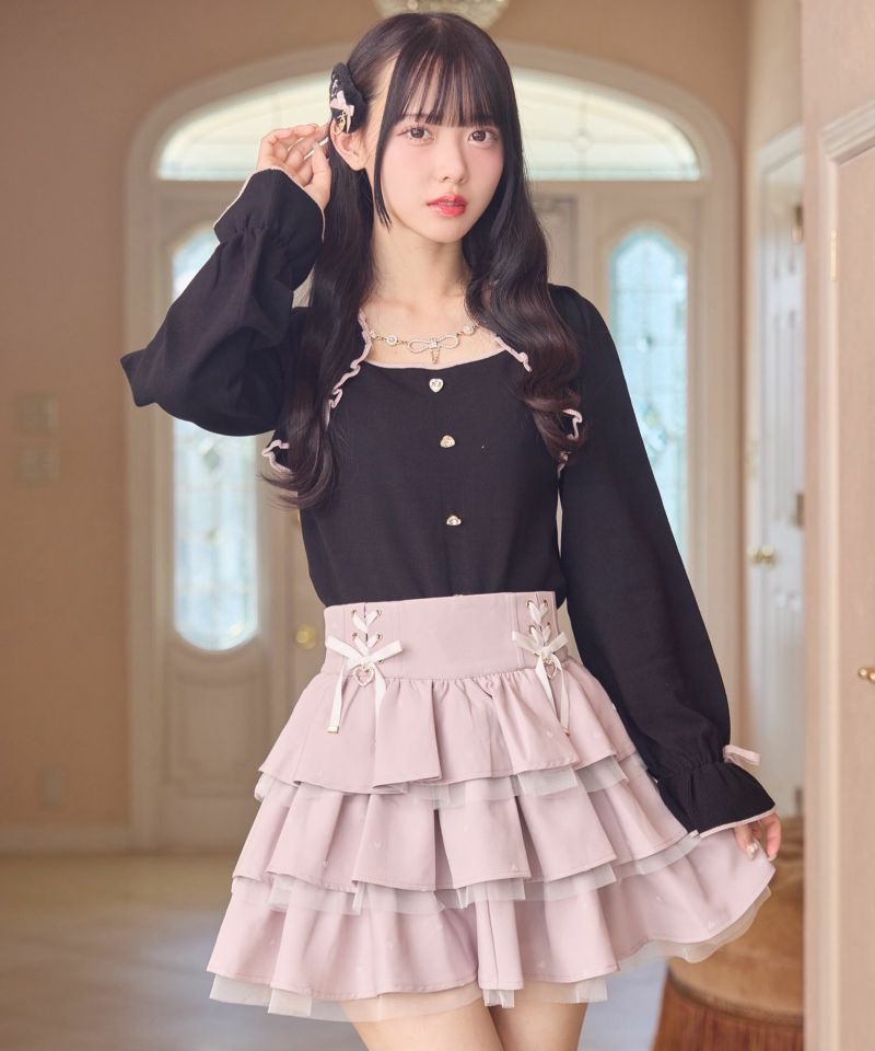 ハートフロッキーティアードスカート | Rlab store