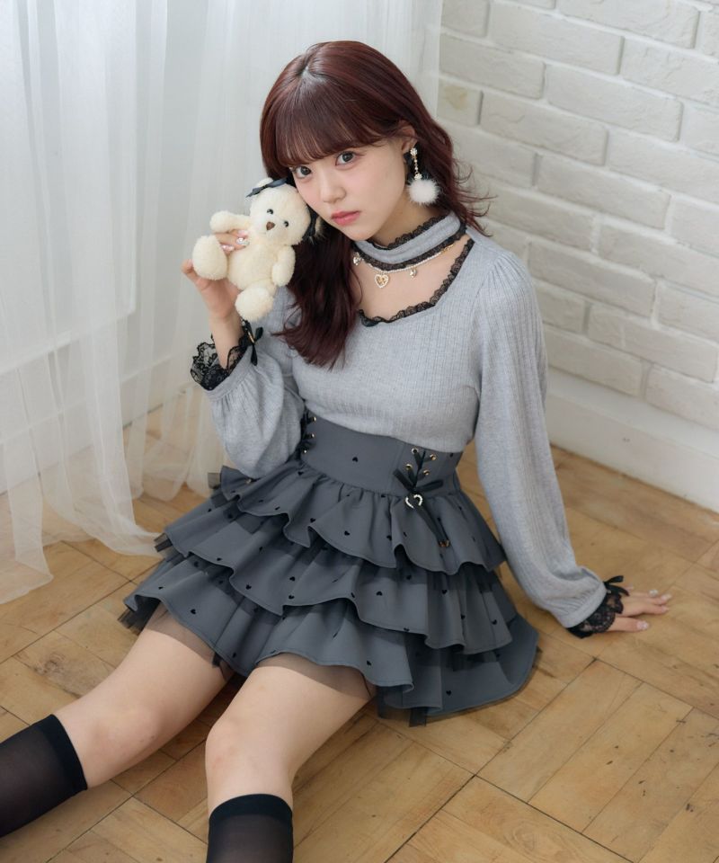 スカート Heart logo tiered skirt スカート Heart logo tiered skirt Heart logo tiered skirt