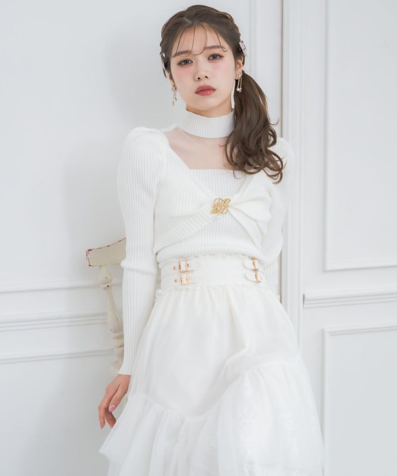 シアーデコルテツイストリボンニット | Rlab store